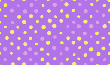 Hoş pastel mor arka plan dağınık sarı ve leylak noktalarıyla süslenmiş. Eğlenceli tasarımlar, çocuk ürünleri ya da herhangi bir projeye biraz kapris katmak için mükemmel..
