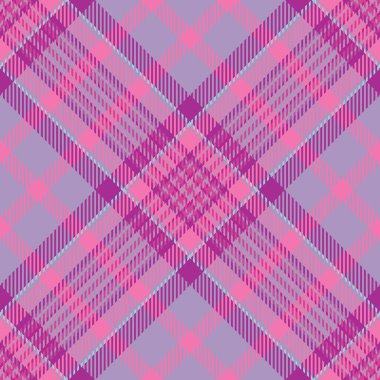 Yün ekose kumaş, kadınlık kusursuz desen dokusu. Pembe ve pastel renk paletinde kumaş arkaplan vektörünü kontrol et.