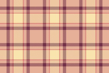 Döşeme kontrolü kumaş ekoseli, çizgi desenli tartan vektörü. Meslek arkaplan deseni turuncu ve kehribar renk paleti içinde dikişsiz tekstil.