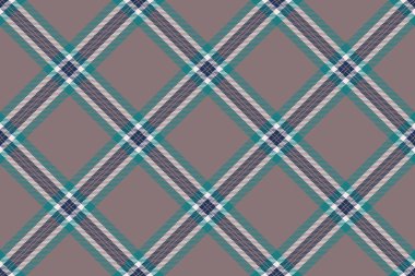 Uk ekose kontrol vektörü, havlu dokusu kumaş deseni. Drapery pastel ve cyan renk paleti ile renksiz tekstil arka plan tartanı.