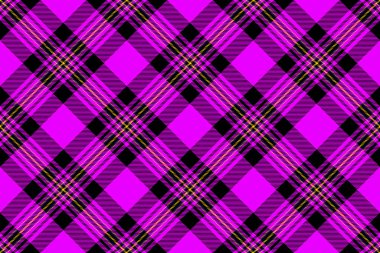 Canlı mor ve siyah ekose desenli. Tekstil tasarımları, web sitesi geçmişi veya moda projeleri için mükemmel.