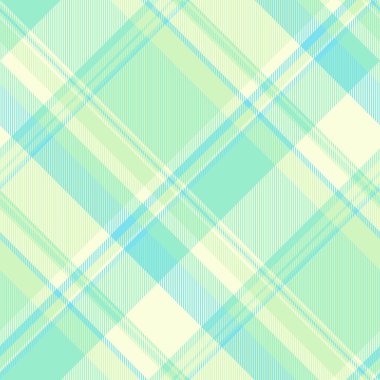 Havlu kumaş vektör deseni, akıcı desen ekosesiz. Ekose ambalaj arkaplanı ışık ve nane rengi paletinde kontrol ediliyor.