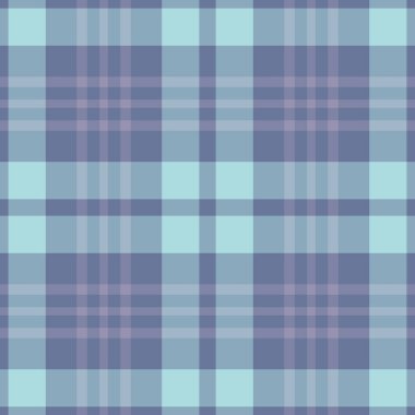 Pürüzsüz arkaplan tartan, ekose desenli tartan. Pastel ve mavi renk paletinde üretim vektörü dokusu.