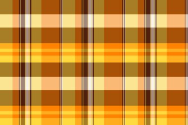 Kesme desenli tartan, aralık desenli kumaş kontrolü. Turuncu ve kehribar rengi palette ekosesiz tekstil vektörü kullan.