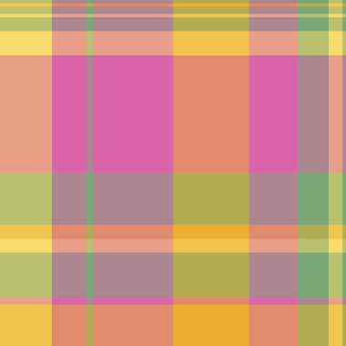 Grunge tartan deseni pürüzsüz, kış dokusu tekstil vektörü. Pastel ve sarı renk paletinde kumaş arka plan ekosesini kontrol et.