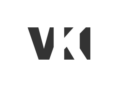 VKI logo tasarımı. Teknoloji girişimleri, danışmanlık, kurumsal markalaşma için ilk harf V K kalın yazı tipi. Yaratıcı şirket adı, manşet başlıkları tipografi kimliği, moda logoti tipi. Vektör illüstrasyonu.