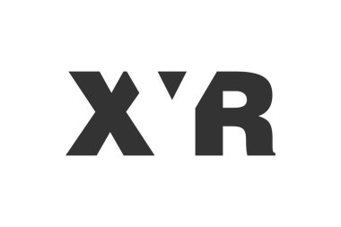 XYR logo tasarımı. İlk harf X Y R kalın yazı tipi teknoloji girişimleri, danışmanlık, kurumsal markalaşma. Yaratıcı şirket adı, manşet başlıkları tipografi kimliği, moda logoti tipi. Vektör illüstrasyonu.