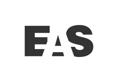 EAS logo tasarımı. İlk harf E A S kalın yazı tipi teknoloji girişimleri, danışmanlık, kurumsal markalaşma. Yaratıcı şirket adı, manşet başlıkları tipografi kimliği, moda logoti tipi. Vektör illüstrasyonu.