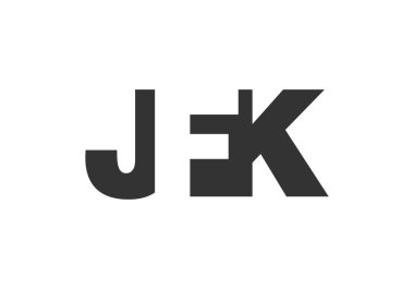 JFK logo tasarımı. İlk harf J F K koyu yazı tipi. Teknolojik girişimler, danışmanlık, kurumsal markalaşma için. Yaratıcı şirket adı, manşet başlıkları tipografi kimliği, moda logoti tipi. Vektör illüstrasyonu.