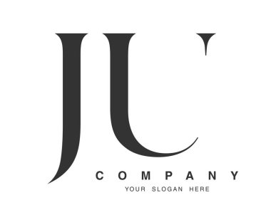 JU logo tasarımı. İlk harf j ve u serif yazı tipi. Yaratıcı klasik şirket adı tipografi. Moda logoti ya da kimlik. Vektör illüstrasyonu.