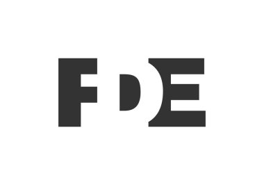 FDE logo tasarımı. İlk harf F D E kalın yazı tipi. Teknolojik girişimler, danışmanlık, kurumsal markalaşma için. Yaratıcı şirket adı, manşet başlıkları tipografi kimliği, moda logoti tipi. Vektör illüstrasyonu.