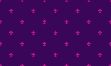 Zarif mor ve pembe fleurdelis deseni. Arkaplan, tekstil ya da markalaşma projeleri için mükemmel bir kral tasarımı..