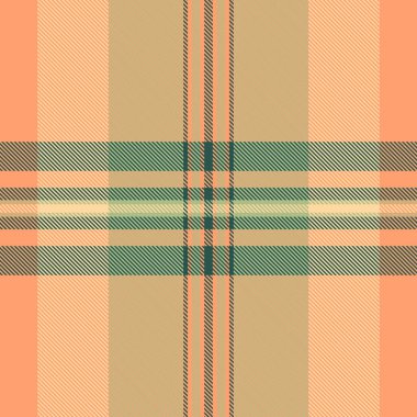 Davetiye kalıbı pürüzsüz arka plan, medres tekstil vektör ekoseli. Halı dokusu turuncu ve pastel renk paleti ile tartanı kontrol et.