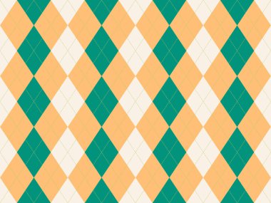 Şeftali, deniz mavisi ve kremalı canlı baklava deseni. Geçmişi, tekstili ya da moda tasarımı için mükemmel. Bu klasik elmas tasarımı eski ama modern bir his sunuyor..