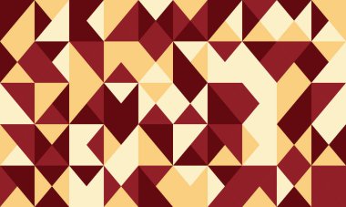 Soyut geometrik desen, kestane rengi ve bej üçgenlerin büyüleyici etkileşimini içeriyor. Arkaplan, doku veya modern tasarım projeleri için ideal.