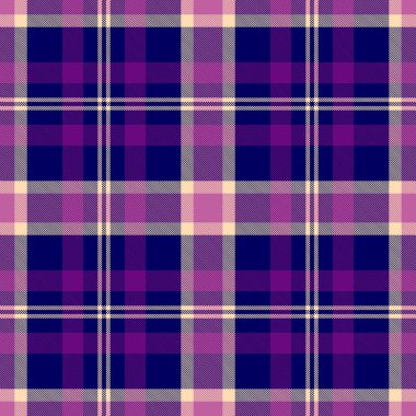 Classic plaid pattern in shades of purple and cream. Ideal for backgrounds, textiles, and graphic design projects. Evokes tradition and elegance.