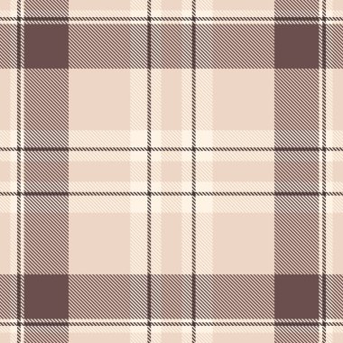 Yumuşak bej ve kahverengi tonlarda zarif ekose desenli. Klasik tartan tasarımı, arka plan, tekstil, moda ve ev dekorasyonu projeleri için mükemmel. Çok yönlü, zamansız stil.