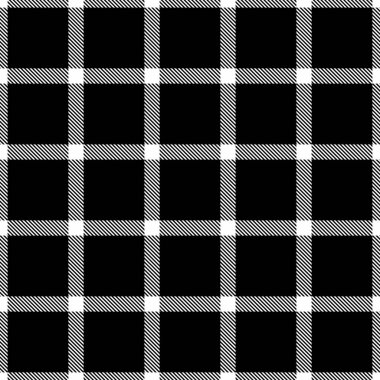 Klasik siyah-beyaz tartan deseni, arka plan, tekstil veya grafik tasarım projeleri için ideal. Modern kıvrımlı, çok yönlü kullanımı olan zamansız estetik..