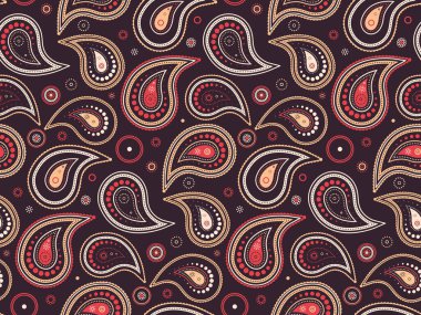 Oryantal yineleme, şablon renkleri. Paisley kıvırcık ve güzel sanatlar. Vektör kınanın iç kısmı. Geleneksel geometrik olarak geçmişe dönük dekorasyon.