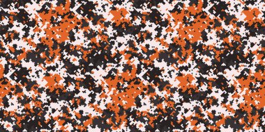 Parlak turuncu, siyah ve beyaz soyut dijital kamuflaj deseni. Arkaplan, tekstil ya da cesur, modern ve hafif agresif estetik gerektiren herhangi bir tasarım için mükemmel..