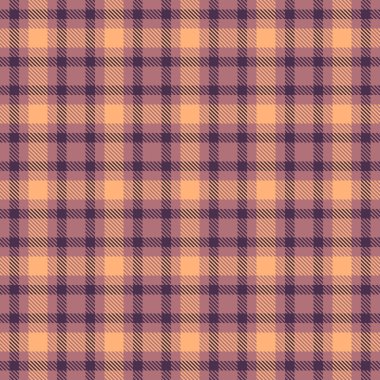 Leylak ve şeftali rengi ile kusursuz tartan deseni. Tekstil baskıları, arka planlar ya da dijital sanat için klasik, çok yönlü tasarım. Sıcaklık ve rahatlığı çağrıştırıyor.