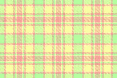 Pastel ekose desenli yeşil, sarı ve pembe renkli. Tekstil tasarımı, arka planlar, el sanatları ve retrotemalı projeler için çok yönlü. Hassas dengeli estetik.