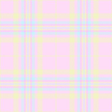 Yumuşak pastel ekose desenli. Hassas pembe, sarı ve mavi renkler sakinleştirici ve çok yönlü bir arkaplan oluşturur. Tekstil, tasarım, el sanatları veya ağ için ideal.
