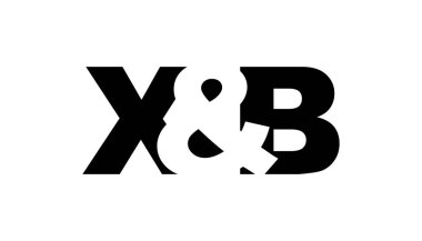 XB logosu cesur bir şekilde tasarlandı. Siyah beyaz kimlik sembolü. Modern tipografi simgesi. Şirket marka ikonu. En küçük iş şablonu.