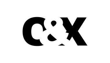 OX logosu cesur bir şekilde tasarlandı. Siyah beyaz kimlik sembolü. Modern tipografi simgesi. Şirket marka ikonu. En küçük iş şablonu.