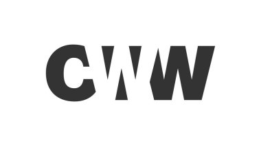 CWW logo tasarımı. İlk harf C W kalın yazı tipi teknoloji girişimleri, danışmanlık, kurumsal markalaşma. Yaratıcı şirket adı, manşet başlıkları tipografi kimliği, moda logoti tipi. Vektör illüstrasyonu.