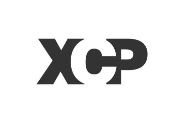 XCP logo tasarımı. Teknoloji girişimleri, danışmanlık ve şirket markaları için ilk harf X C P kalın yazı tipi. Yaratıcı şirket adı, manşet başlıkları tipografi kimliği, moda logoti tipi. Vektör illüstrasyonu.