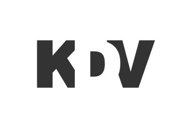 KDV logo tasarımı. İlk harf K D V kalın yazı tipi teknoloji girişimleri, danışmanlık, kurumsal markalaşma. Yaratıcı şirket adı, manşet başlıkları tipografi kimliği, moda logoti tipi. Vektör illüstrasyonu.