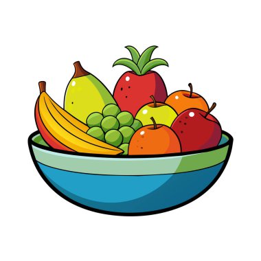 Fruits vektör illüstrasyonunun farklı türleri