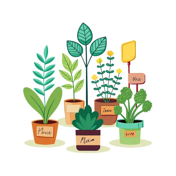 stock vector Houseplant in pot vector illustration concept