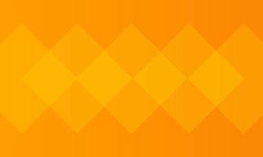 Katmanlı geometrik elmas şekilleri ve şeffaf efektleri olan parlak turuncu ve sarı arkaplan