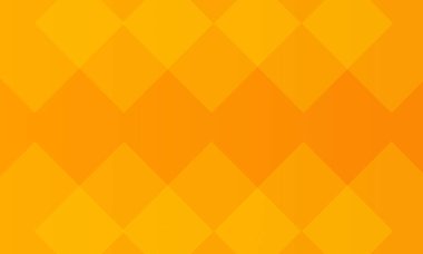 Katmanlı geometrik elmas şekilleri ve şeffaf efektleri olan parlak turuncu ve sarı arkaplan