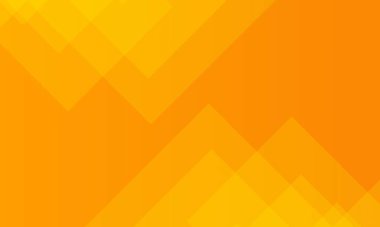 Katmanlı geometrik elmas şekilleri ve şeffaf efektleri olan parlak turuncu ve sarı arkaplan