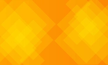 Katmanlı geometrik elmas şekilleri ve şeffaf efektleri olan parlak turuncu ve sarı arkaplan