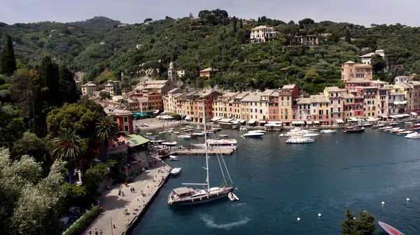 Portofino, liguria, İtalya. Körfezin manzarası