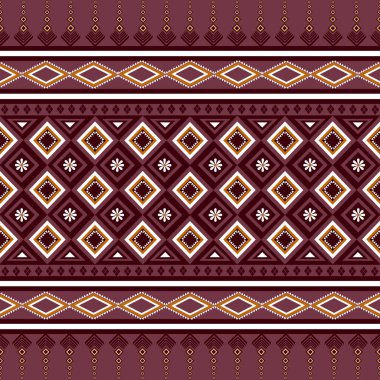 Kırmızı, klasik, kusursuz kabile modeli. Etnik geometrik Soyut Aztek Navajo çizgileri ve kırmızı arkaplanda çizgiler. Batik Sarong İpek Duvar Kağıdı Perdesi için doku kumaşı baskı tasarımı