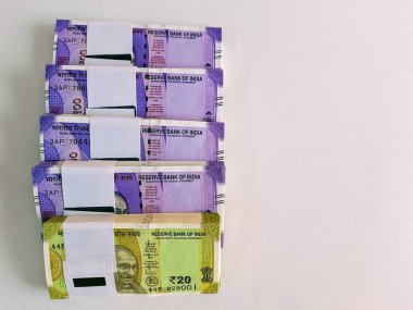 Hint Rupisi 20 ve Rupi 100 Para Birimi Paketleri beyaz arkaplanda izole