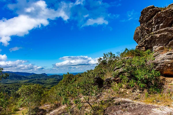 Beautiful Image Mountain Range Rocks Vegetation Typical Forests State Minas — Stock Photo, Image