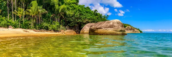 Imagen Panorámica Una Playa Desierta Paradisíaca Ilha Grande Costa Verde —  Fotos de Stock