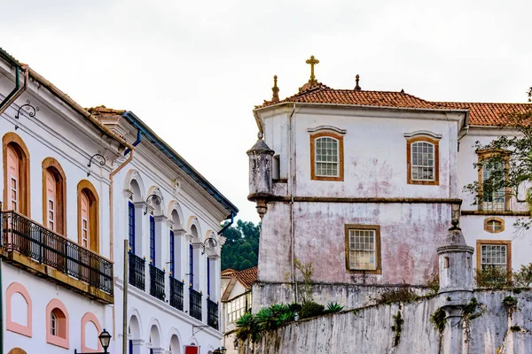 Façades Bâtiments Historiques Entrée Ville Ouro Preto Dans Minas Gerais — Photo