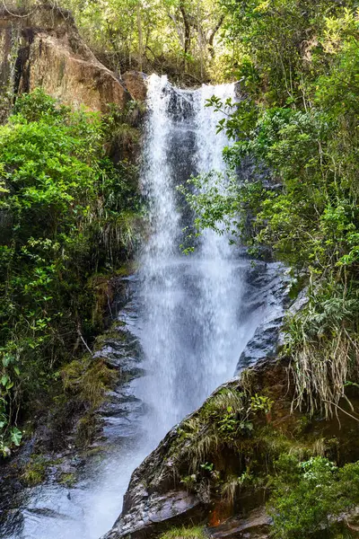 Rainorest with rocks and waterfall in the state of Minas Gerais, Brazil