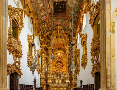 Pernambuco Recife şehrinde altın kaplama barok kilise sunağı