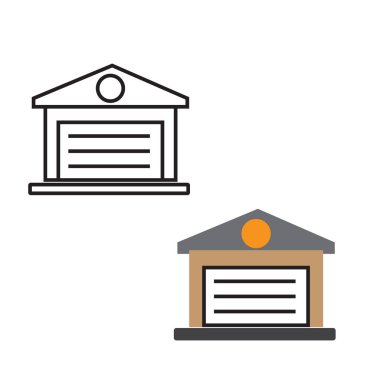 bir araç garajı vektör simgesi