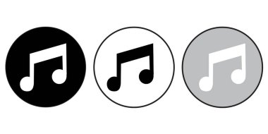 Müzik Notaları ve Semboller Ayarlandı - 3 dizaynlı Stock Vektör İllüstrasyonu