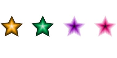 tam renkli yıldız ortam şekli bölüm çizgi logosu tasarımı