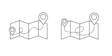 Harita broşlu harita. Vektör illüstrasyonu beyaz arkaplanda izole edildi